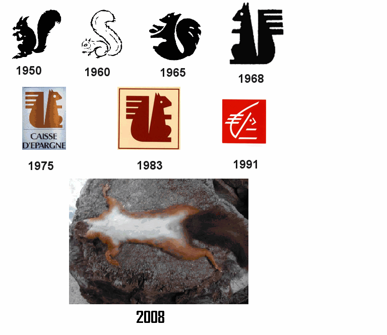Les logos de la Caisse d'épargne de 1950 à 2008