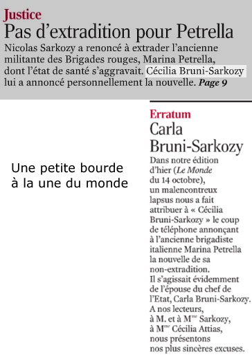Le Monde : Cécilia Bruni-Sarkozy